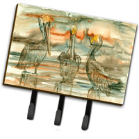 "Caroline's Treasures Pelicans on their perch Abstract Leash or Key Holder 8980TH68, Triple, Multicolor"