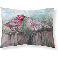 "Caroline's Treasures Red Bird Feeding Fabric Standard Pillowcase 8981PILLOWCASE, Multicolor"