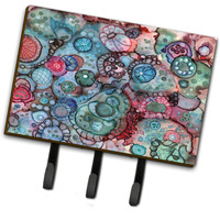 "Caroline's Treasures Abstract in Reds and Blues Leash or Key Holder 8982TH68, Triple, Multicolor"
