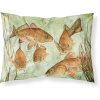 "Caroline's Treasures Red Fish Swim Fabric Standard Pillowcase 8983PILLOWCASE, Multicolor"