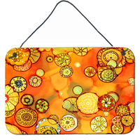"Caroline's Treasures Abstract Flowers in Oranges and Yellows Wall or Door Hanging Prints 8987DS812, 8""H x 12""W, Multicolor"