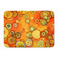 "Caroline's Treasures Abstract Flowers in Oranges and Yellows Floor Mat, 19"" x 27"", Multicolor"
