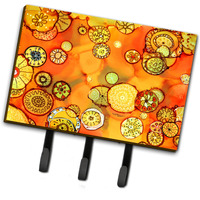 "Caroline's Treasures Abstract Flowers in Oranges and Yellows Leash or Key Holder 8987TH68, Triple, Multicolor"
