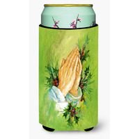 "Caroline's Treasures Praying Hangs with Holly Leaves Tall Boy Koozie Hugger, Multicolor"