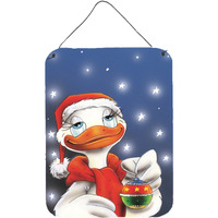 "Caroline's Treasures Duck with Christmas Ornament Wall or Door Hanging Prints AAH7196DS1216, 16HX12W, Multicolor"