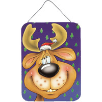 "Caroline's Treasures Comic Reindeer Wall or Door Hanging Prints AAH7198DS1216, 16HX12W, Multicolor"