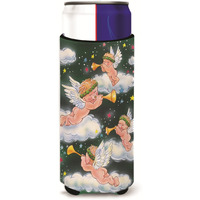 "Caroline's Treasures Angels on Green Michelob Ultra Koozies for Slim Cans, Multicolor"