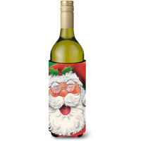 "Caroline's Treasures Jolly Santa Claus Wine Bottle Koozie Hugger, 750ml, Multicolor"