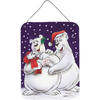 "Caroline's Treasures Holiday Polar Bears Wall or Door Hanging Prints AAH7269DS1216, 16HX12W, Multicolor"