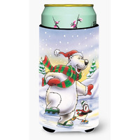 "Caroline's Treasures Holiday Polar Bears Ice Skating Tall Boy Koozie Hugger, Multicolor"
