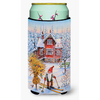 "Caroline's Treasures Christmas Gnome Skiing Tall Boy Koozie Hugger, Multicolor"