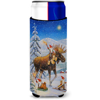 "Caroline's Treasures Christmas Gnome Riding Reindeer Michelob Ultra Koozies for Slim Cans, Multicolor"