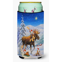 "Caroline's Treasures Christmas Gnome Riding Reindeer Tall Boy Koozie Hugger, Multicolor"