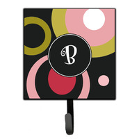 "Caroline's Treasures AM1001-BSH4 Monogram-Retro In Black Leash Holder or Key Hook Am1001, Small, Multicolor"