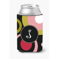 Monogram - Retro in Black Can or Bottle Beverage Insulator Hugger AM1001