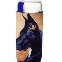 "Caroline's Treasures Black Great Dane Michelob Ultra Koozies for Slim Cans, Multicolor"