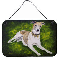 "Caroline's Treasures Isabella Greyhound Wall or Door Hanging Prints AMB1045DS812, 8""H x 12""W, Multicolor"
