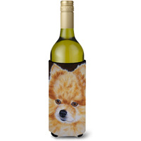 "Caroline's Treasures Pomeranian Wine Bottle Koozie Hugger, 750ml, Multicolor"