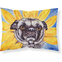"Caroline's Treasures Sunflower Pug Fabric Standard Pillowcase AMB1058PILLOWCASE, Multicolor"