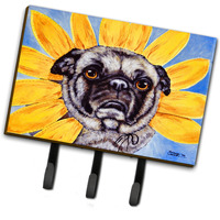 "Caroline's Treasures AMB1058TH68 Sunflower Pug Leash or Key Holder, Large, Multicolor"