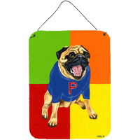 "Caroline's Treasures Go Team Varsity Pug Wall or Door Hanging Prints AMB1068DS1216, 16HX12W, Multicolor"