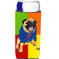"Caroline's Treasures Go Team Varsity Pug Michelob Ultra Koozies for Slim Cans, Multicolor"