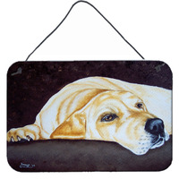 "Caroline's Treasures Naptime Yellow Labrador Wall or Door Hanging Prints AMB1072DS812, 8""H x 12""W, Multicolor"