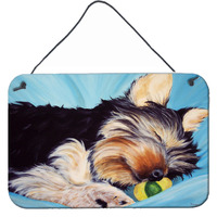 "Caroline's Treasures Naptime Yorkie Yorkshire Terrier Wall or Door Hanging Prints AMB1075DS812, 8""H x 12""W, Multicolor"