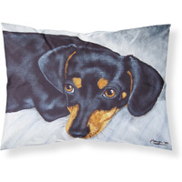 "Caroline's Treasures Black and Tan Doxie Dachshund Fabric Standard Pillowcase AMB1079PILLOWCASE, Multicolor"