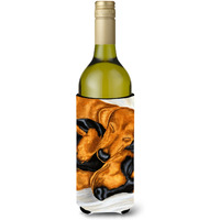 "Caroline's Treasures Dachshund Snuggles Wine Bottle Koozie Hugger, 750ml, Multicolor"