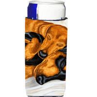 "Caroline's Treasures Dachshund Snuggles Michelob Ultra for Slim Cans, Multicolor"