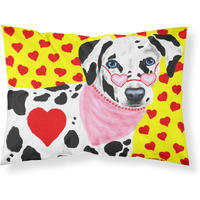 "Caroline's Treasures Hearts and Dalmatian Fabric Standard Pillowcase AMB1116PILLOWCASE, Multicolor"