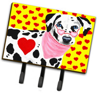 "Caroline's Treasures AMB1116TH68 Hearts and Dalmatian Leash or Key Holder, Large, Multicolor"