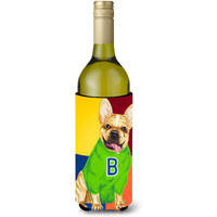 "Caroline's Treasures French Bulldog Go Team Wine Bottle Koozie Hugger, 750ml, Multicolor"