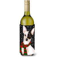 "Caroline's Treasures Snowy Chihuahua Wine Bottle Koozie Hugger, 750ml, Multicolor"