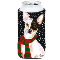 "Caroline's Treasures Snowy Chihuahua Tall Boy Koozie Hugger, Multicolor"