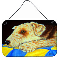 "Caroline's Treasures Airedale Terrier Momma's Quilt Wall or Door Hanging Prints AMB1174DS812, 8""H x 12""W, Multicolor"