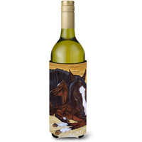 "Caroline's Treasures Bay Mare Foal Horse Wine Bottle Koozie Hugger, 750ml, Multicolor"
