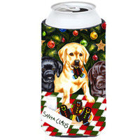 "Caroline's Treasures Santa's Helpers In Christmas Stockings Labrador Tall Boy Koozie Hugger, Multicolor"