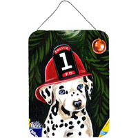 "Caroline's Treasures Fire Fighter Christmas Dalmatian Wall or Door Hanging Prints AMB1317DS1216, 16HX12W, Multicolor"