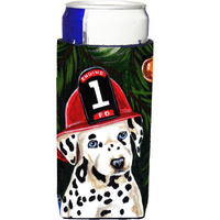 "Caroline's Treasures Fire Fighter Christmas Dalmatian Michelob Ultra Koozies for Slim Cans, Multicolor"