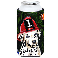 "Caroline's Treasures Fire Fighter Christmas Dalmatian Tall Boy Koozie Hugger, Multicolor"