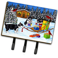 "Caroline's Treasures AMB1318TH68 Christmas Mush Siberian Husky Leash or Key Holder, Large, Multicolor"