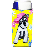 "Caroline's Treasures Spring Cutie Schnauzer Michelob Ultra Koozies for Slim Cans, Multicolor"