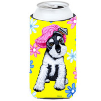 "Caroline's Treasures Spring Cutie Schnauzer Tall Boy Koozie Hugger, Multicolor"
