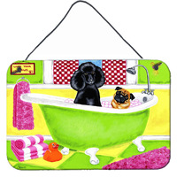 "Caroline's Treasures Tub for Two with Poodle and Pug Wall or Door Hanging Prints AMB1335DS812, 8""H x 12""W, Multicolor"
