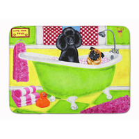 "Caroline's Treasures Tub for Two with Poodle and Pug Floor Mat, 19"" x 27"", Multicolor"