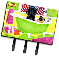 "Caroline's Treasures AMB1335TH68 Tub for Two with Poodle and Pug Leash or Key Holder, Large, Multicolor"