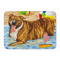 "Caroline's Treasures Beach Bum Staffie Floor Mat, 19"" x 27"", Multicolor"