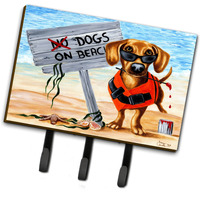 "Caroline's Treasures AMB1341TH68 The Dog Beach Dachshund Leash or Key Holder, Large, Multicolor"